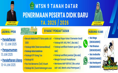 PPDB MTsN 9 Tanah Datar Segera Dimulai